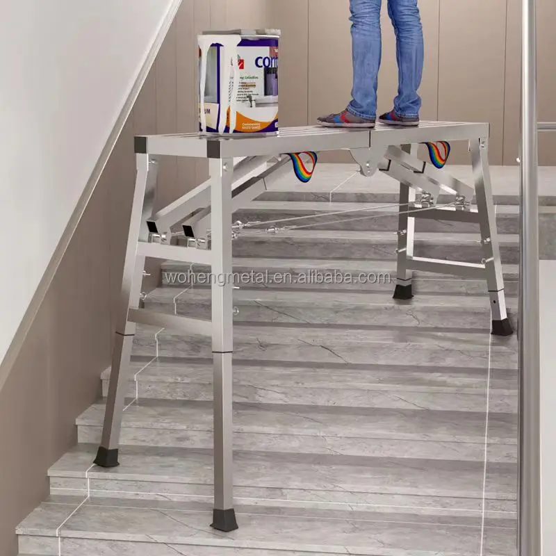 Foldable storage adjustable height portable scaffolding for decoration maintenance and construction Multi-functional Horse Stool