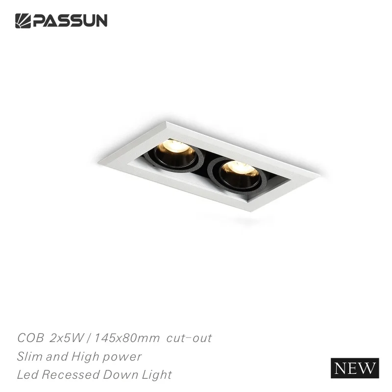 Aluminium Indoor ceiling embedded mounted 3*12w adjustable LED ceiling spot lights