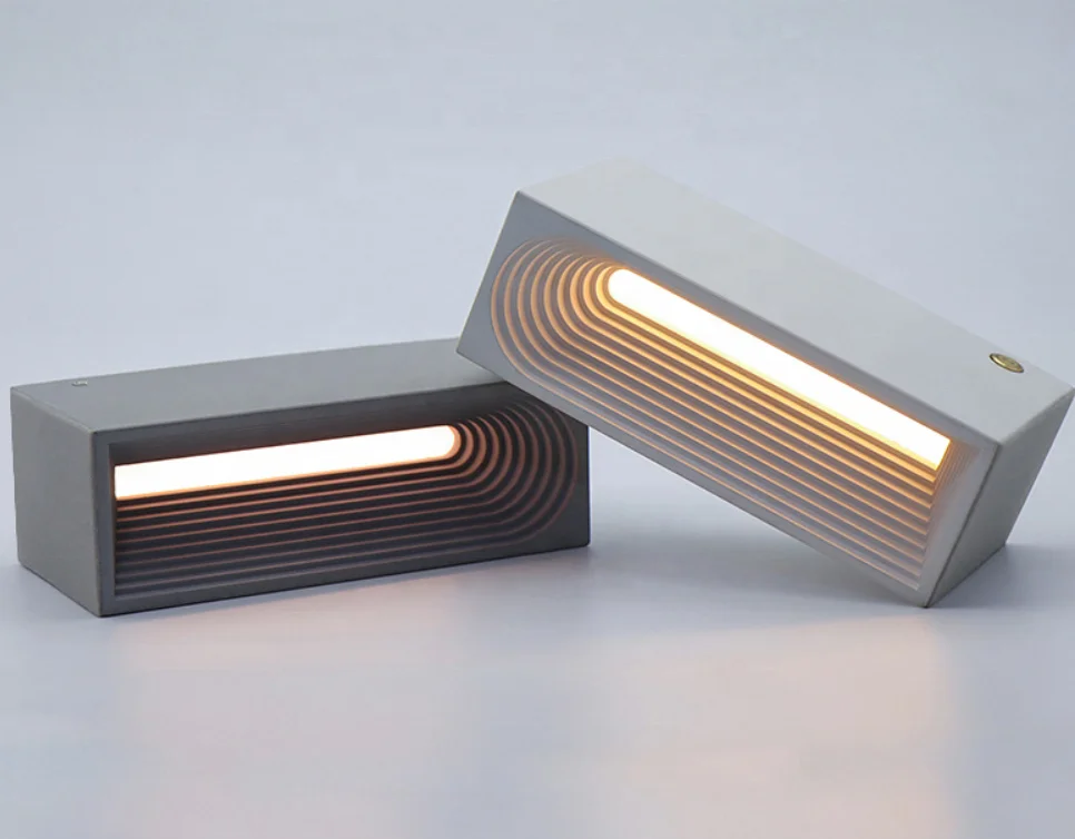 Decor Concrete Rechargeable LED Night Light Touch Portable Wireless Battery Cement Cordless Restaurant Ambient Table Lamp