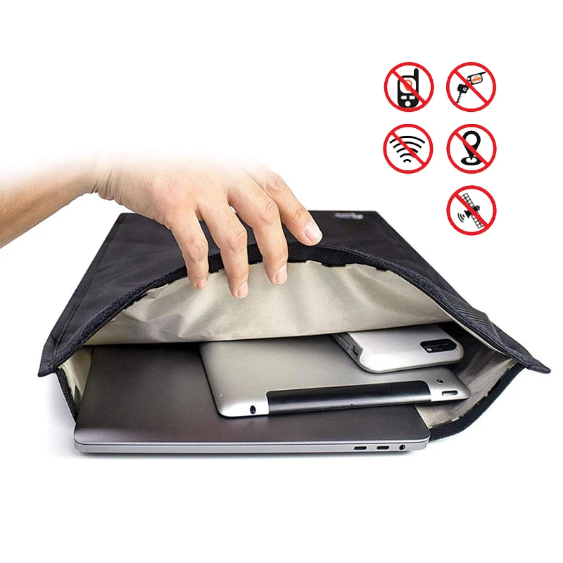 Faraday pouch for Phones Shielding  Executive Privacy Travel Security Anti Tracking Assurance  Rfid Signal Blocking Laptop Bag