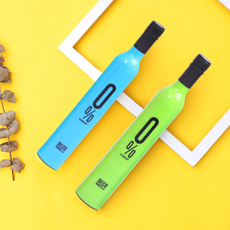 CHUVABAND 21 Inch 8K Promotional Cheap Price Colorful Wine Bottle Folding Umbrella Custom Logo Price Water Bottle Umbrella
