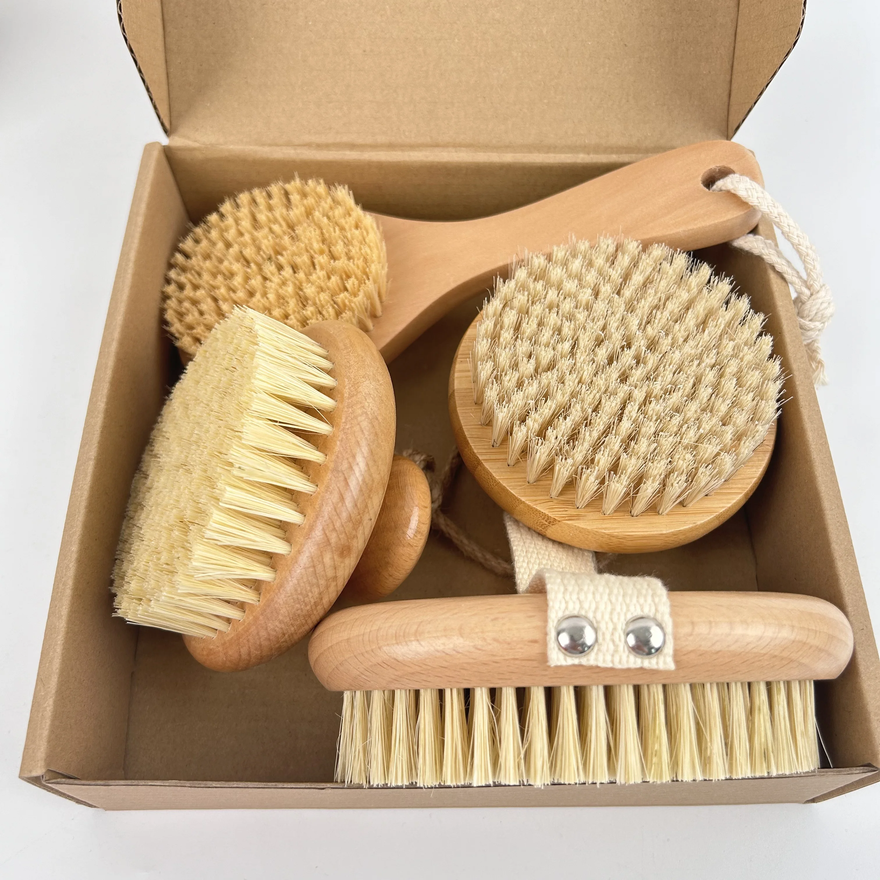 OEM Natural Bristle Bath Brush Handle Back Scrubber For Skin c Shower Cleaning Brush