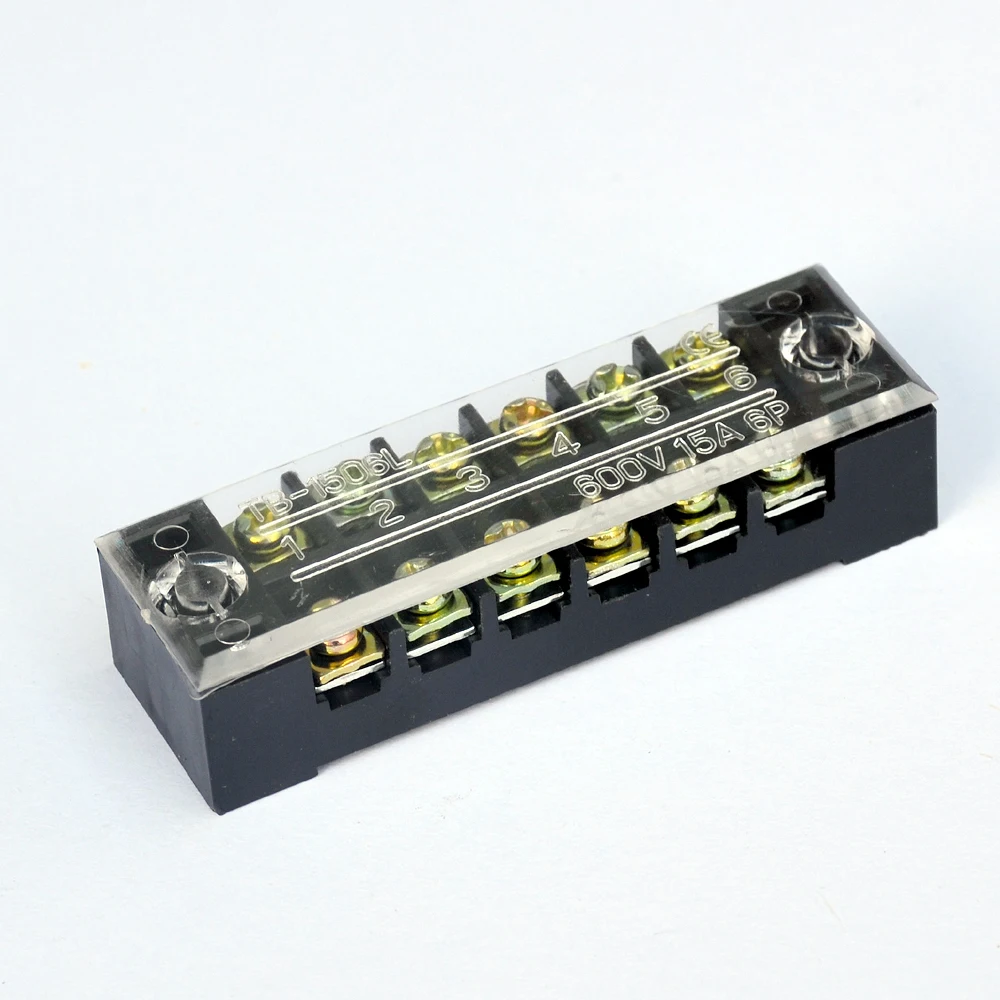 TB 1510  10-pin 3 way pcb straight mount black screw terminal block