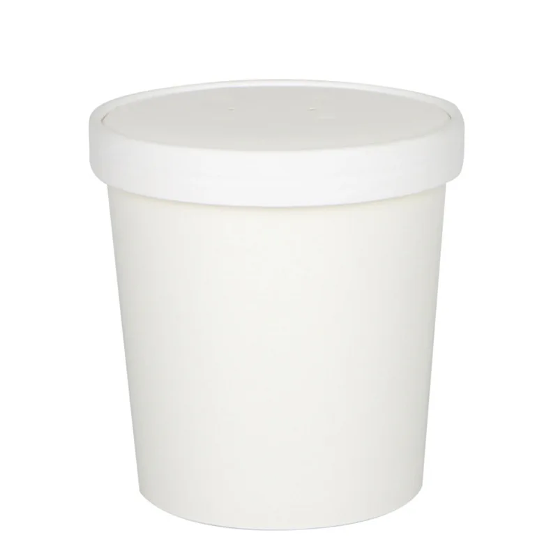 Disposable Take Out Paper Food Container Paper Cup Salad Soup Ice Cream Cup with Lid