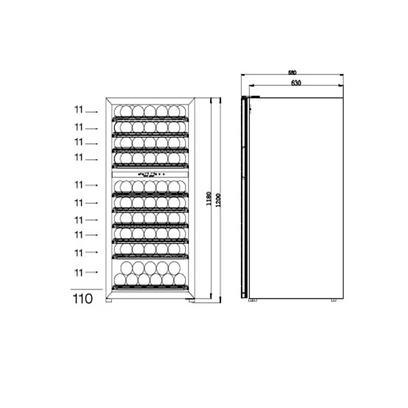 Bacchus Wine Refrigerator Bottles Wooden Shelves for Wine Compressor Dual Zone Wine Cooler Beverage Refrigerator ODM