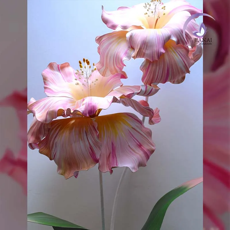 Hot Selling Of All Time Fashion Accessories Handmade Eva Foam Hawaiian Hibiscus Flower With Special/unique Tattoo Pattern Print