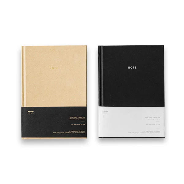  Joytop 6264 FOREVER brown paper black plain hardcover perfect bound hardbound notebook A5