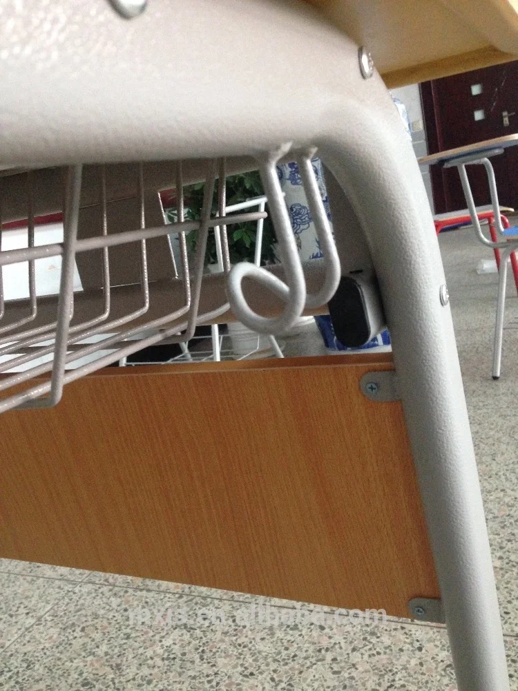 
Antique Wooden School Classroom Double Desk Chair Sets For Kids Students 