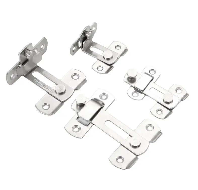 90 Degree Barn Bolt Sliding Stainless Steel Hook Door Lock Latch Window Cabinet Barrel Right Angle Sliding Gate Lock Bolts