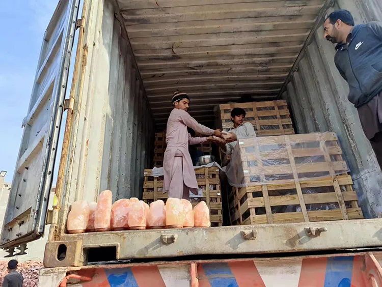 7-9 kg Grey Ambient Natural Handcrafted Salt Lamp with Dimmer Switch, Wooden Base, Home Decor Night Light