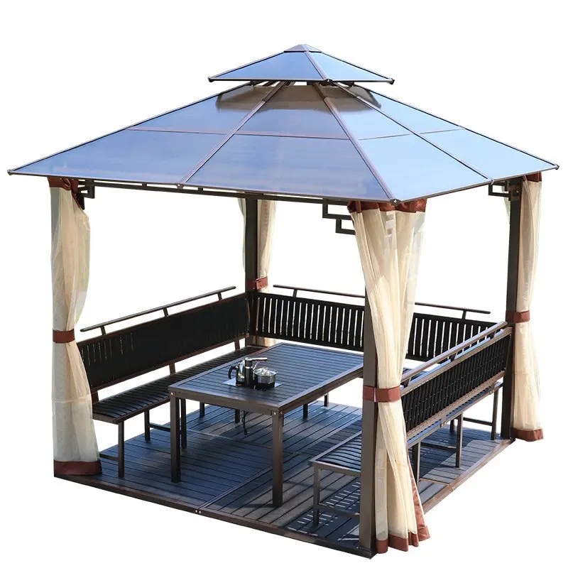 
Sun room awning outdoor galvanized cloth roof 3*3M luxury aluminum alloy outdoor large pavilion Anti-corrosion anti-ultraviolet 