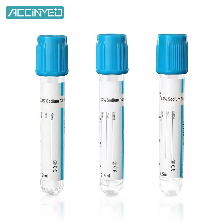 Custom Disposable PET Medical 2-5ml 3.2% Sodium Citrate Vacuette Blood Collection Tube