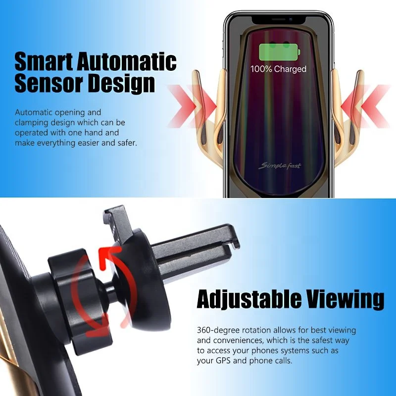 
R9 wireless charger 2019 new trending products 10W wireless charging phone holder wireless car charger 