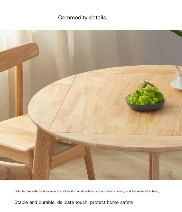 HANYEE Living Room dining room Modern wooden dining table wood round table for 4 people