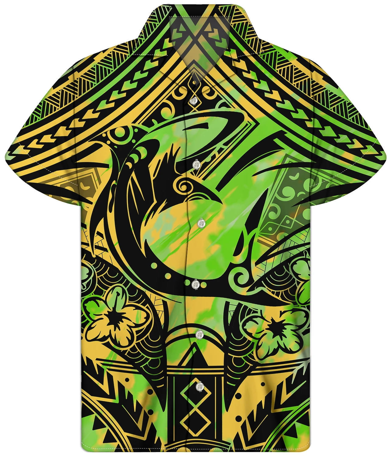 Samoa Floral Plus Size Shirts Polynesian Tribal Printed Fashionable Shirt For Men Short Sleeves Designer Shirts For Men 2021