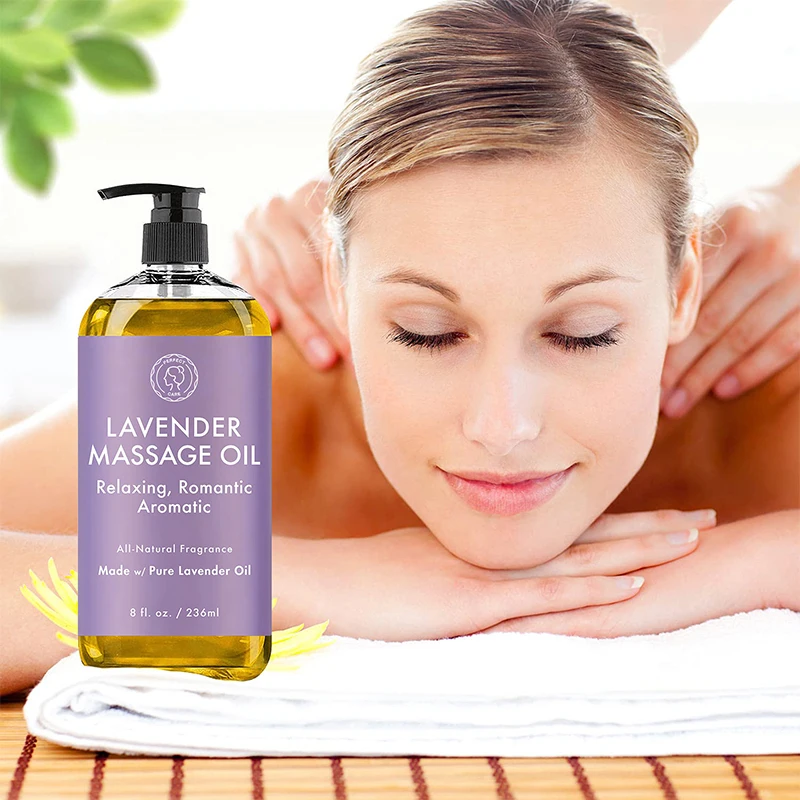 Private Label Organic Lavender Essential Oil For Spa Hot Slimming Oil Massage Body Anti Cellulite Massage Oil