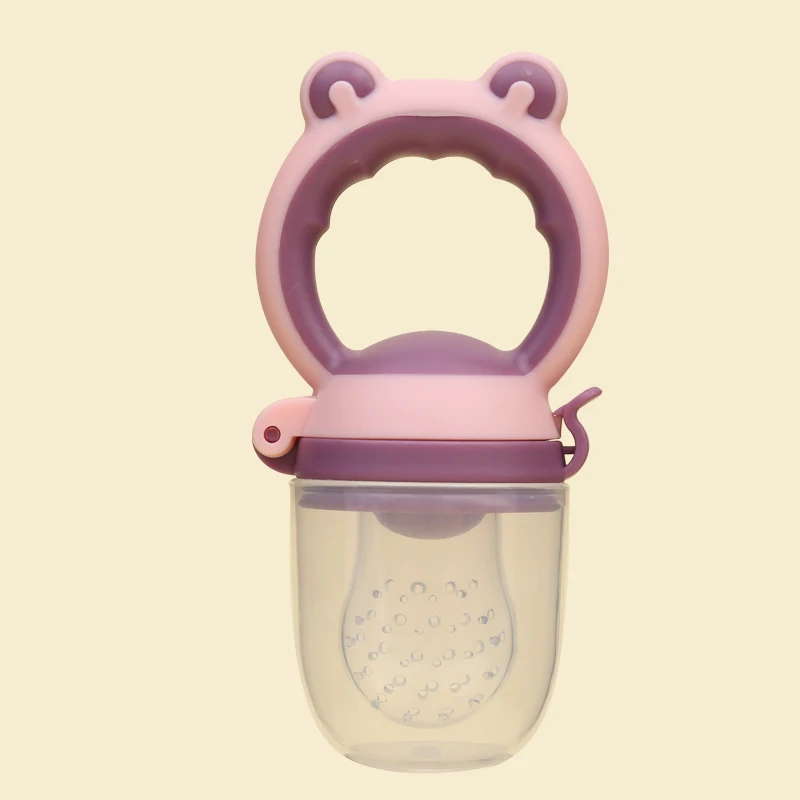 Toddlers Baby Teether Vegetable Fruit Toddler Teething Toy Ring Chewable Soother Frog Head Bite Fruit Food Supplement Feeder