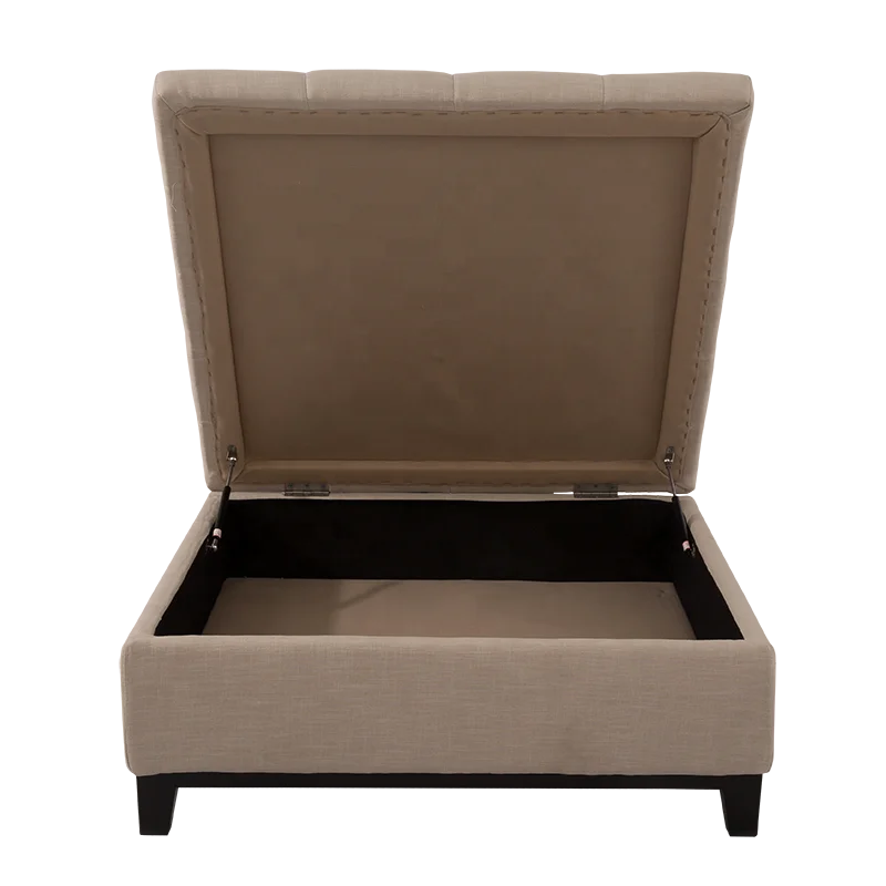 Nisco Living Room Bedroom Ottoman Modern Fabric Stool Storage Ottoman Chair Space Saving Big Size