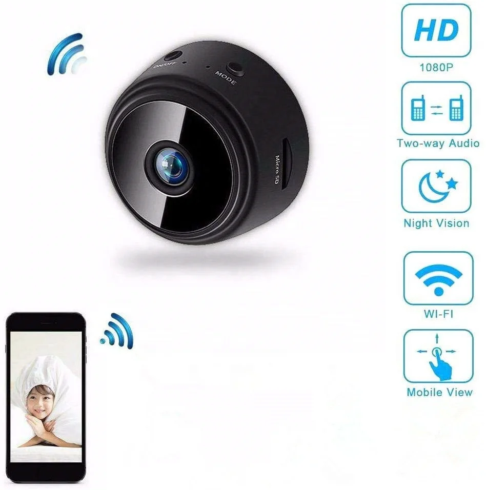  Шпионская беспроводная скрытая WiFi мини камера CCTV HD 1080P домашняя безопасности для няни маленькая наружная