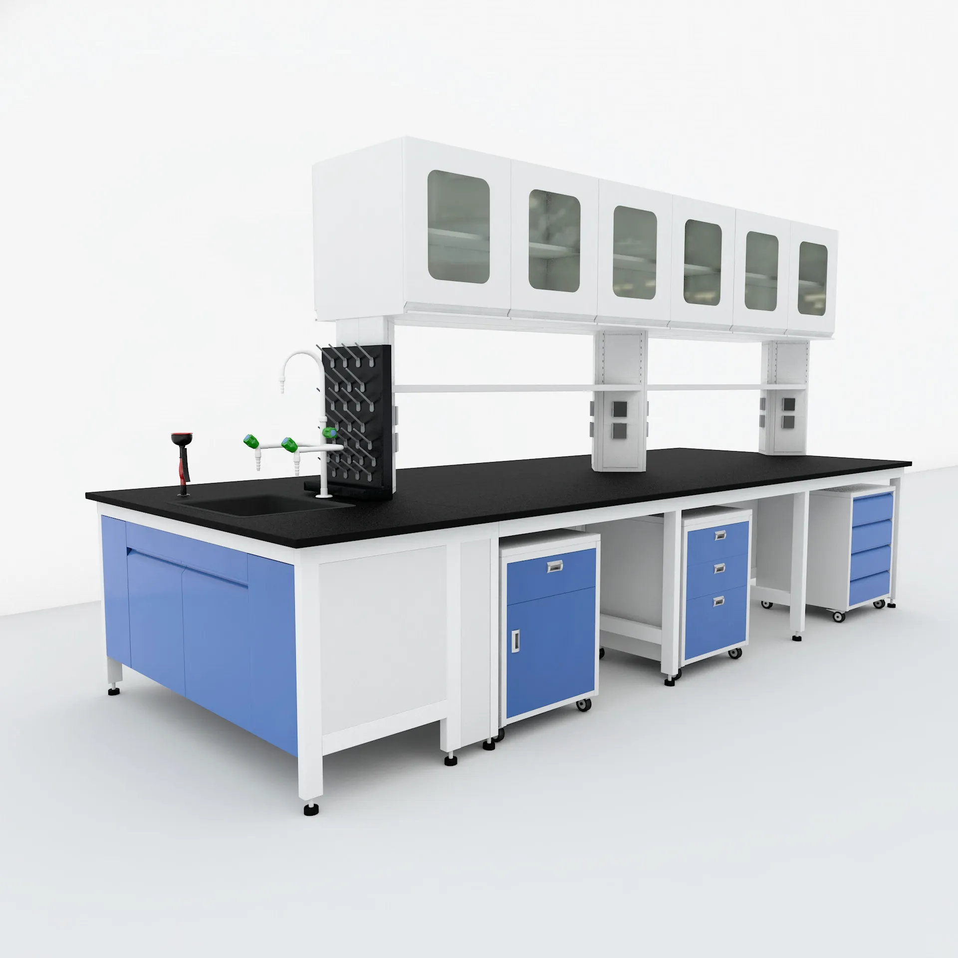 Modular laboratory furniture lab table with steel cabinet mobile lab bench