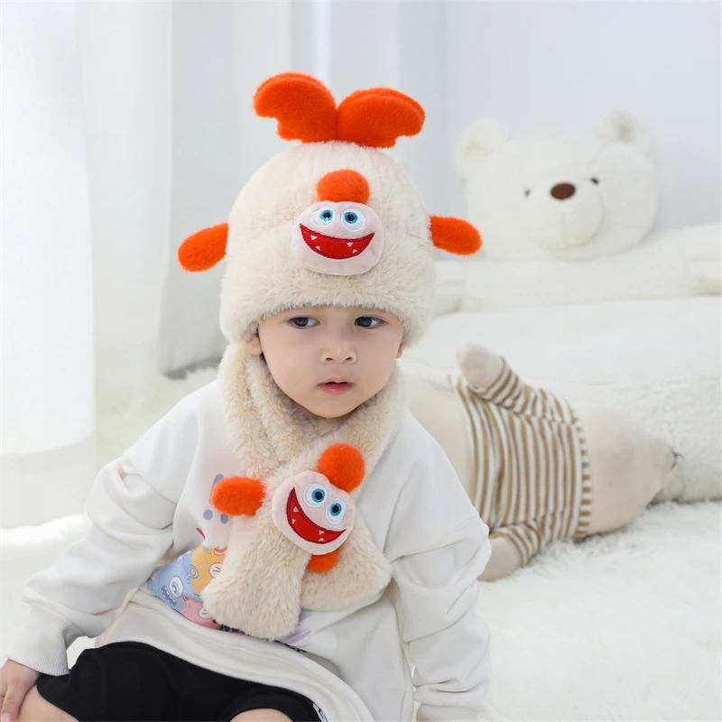 High Quality Cute Sweet Design Winter Knitted Hat and Scarf Set for Girls Warm and Stylish for Kids