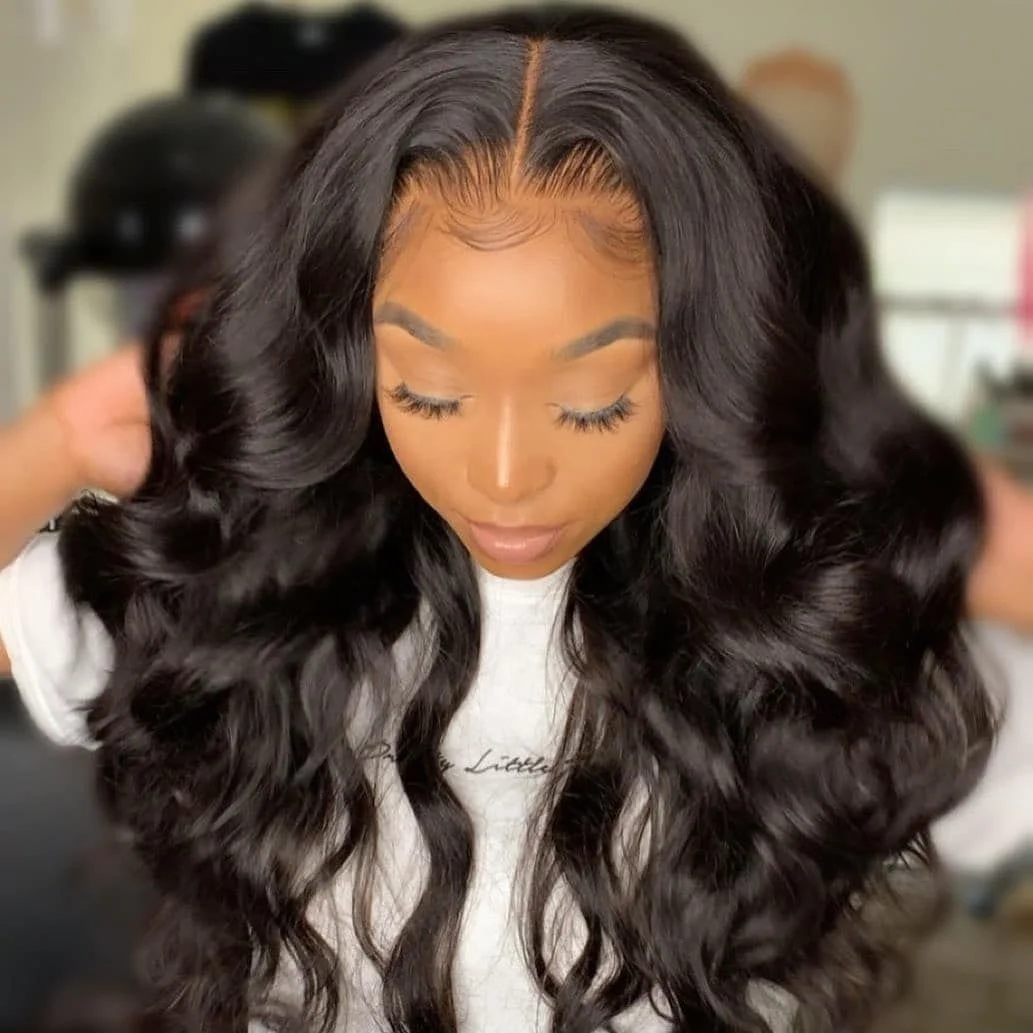 Lace Front Virgin Hair Wigs for Black Human Hair Brazilian Raw Hair Glueless Body Wave Hd Lace Women 40 Inch Long Transparent