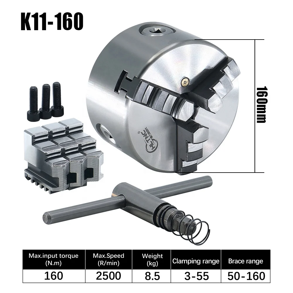k11-160 Lath Chuck 3jaw Sanou Jaws Chuck 3 Jaw Self Centering Chuck Self-Centring K11 160mm Hydraulic