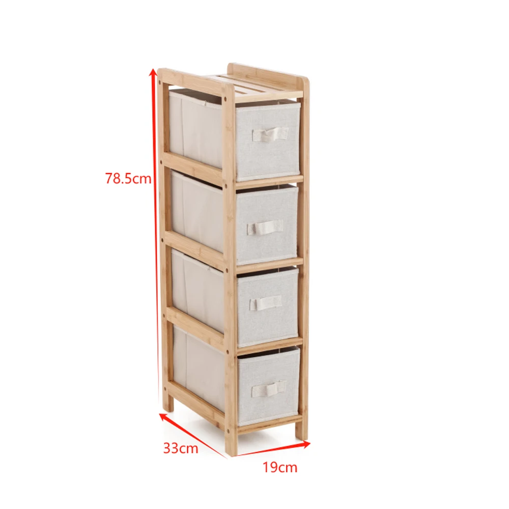 Bamboo Multifunctional Clothing Jewelry & Bedding Organizer Narrow Drawer Rack for Bathroom & Sundries Wood Lacquer Technics