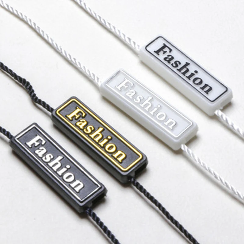 Custom plastic seal hang tag string custom jewelry tags