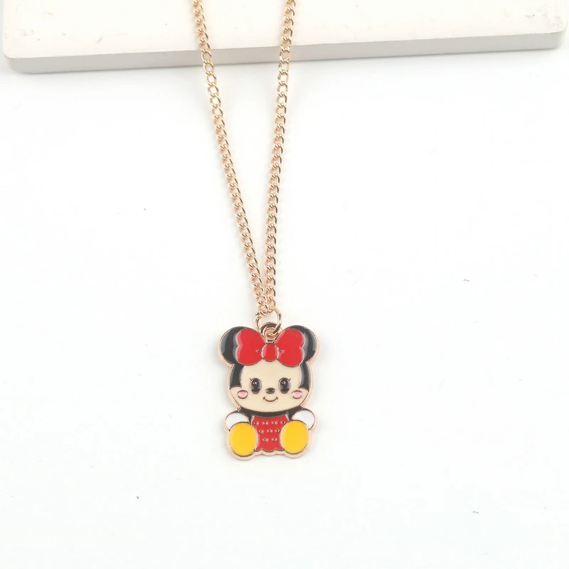Metal Necklace Cute Cartoon Stitch Mouse Bear Tiger Necklaces Custom Accessories Promotional Gift Clothing Pendant Ornament