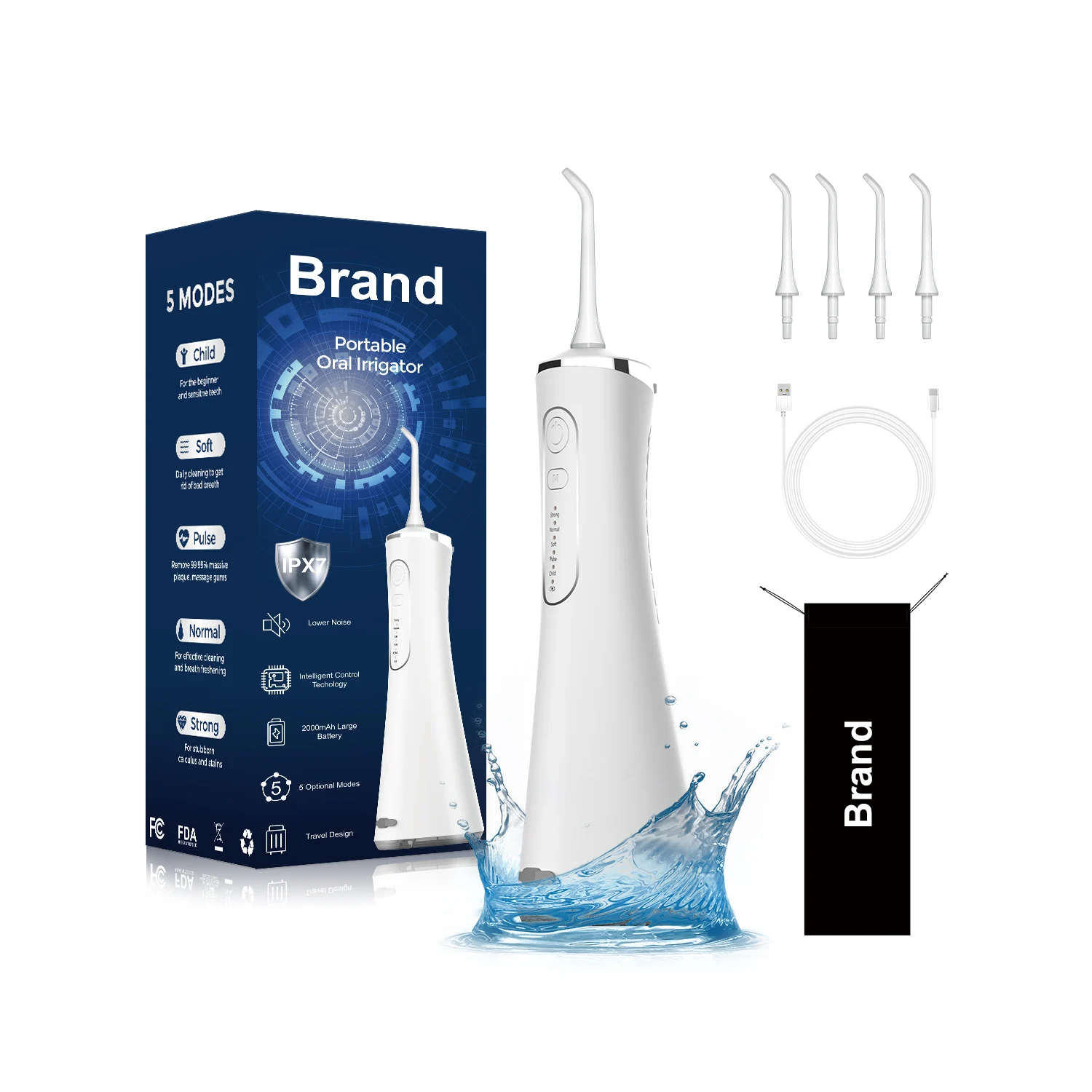 Electric Water Flosser Portable Rechargeable Cordless mini water flosser rechargeable 300ml teeth cleaner water dental flosser