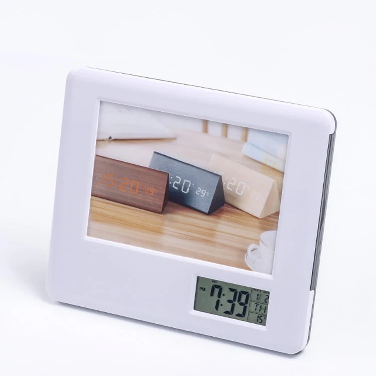 
KH-CL049 Wholesale Plastic Picture Photo Frame with LCD Digital Alarm Clock 