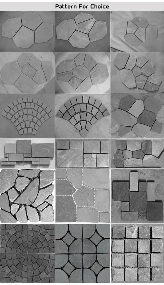 Variety Color HBLS series Fan-shape Mats For Floor Square, Garden, Park  Natural Slate Stone