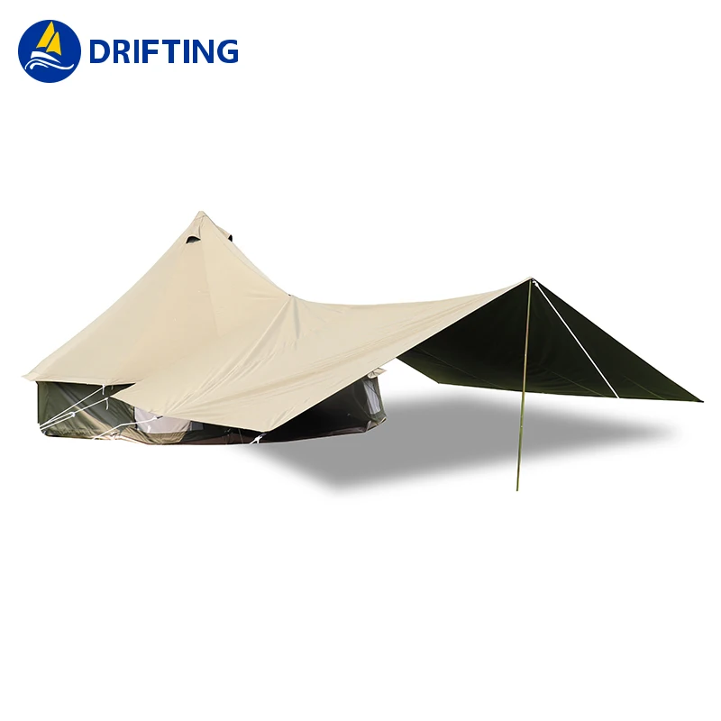 2021 New Waterproof Inflatable Camping Tent Caravan Awning Tent Large Space Circular Ger Family Camping Dome Tent
