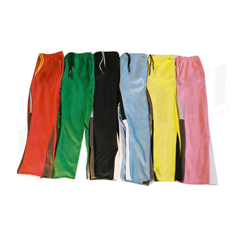 Hot Sale Men Patchwork Graffiti Stack Pant Sweatpants High Quality Casual Custom Jogger Sweat Flare Pants Men