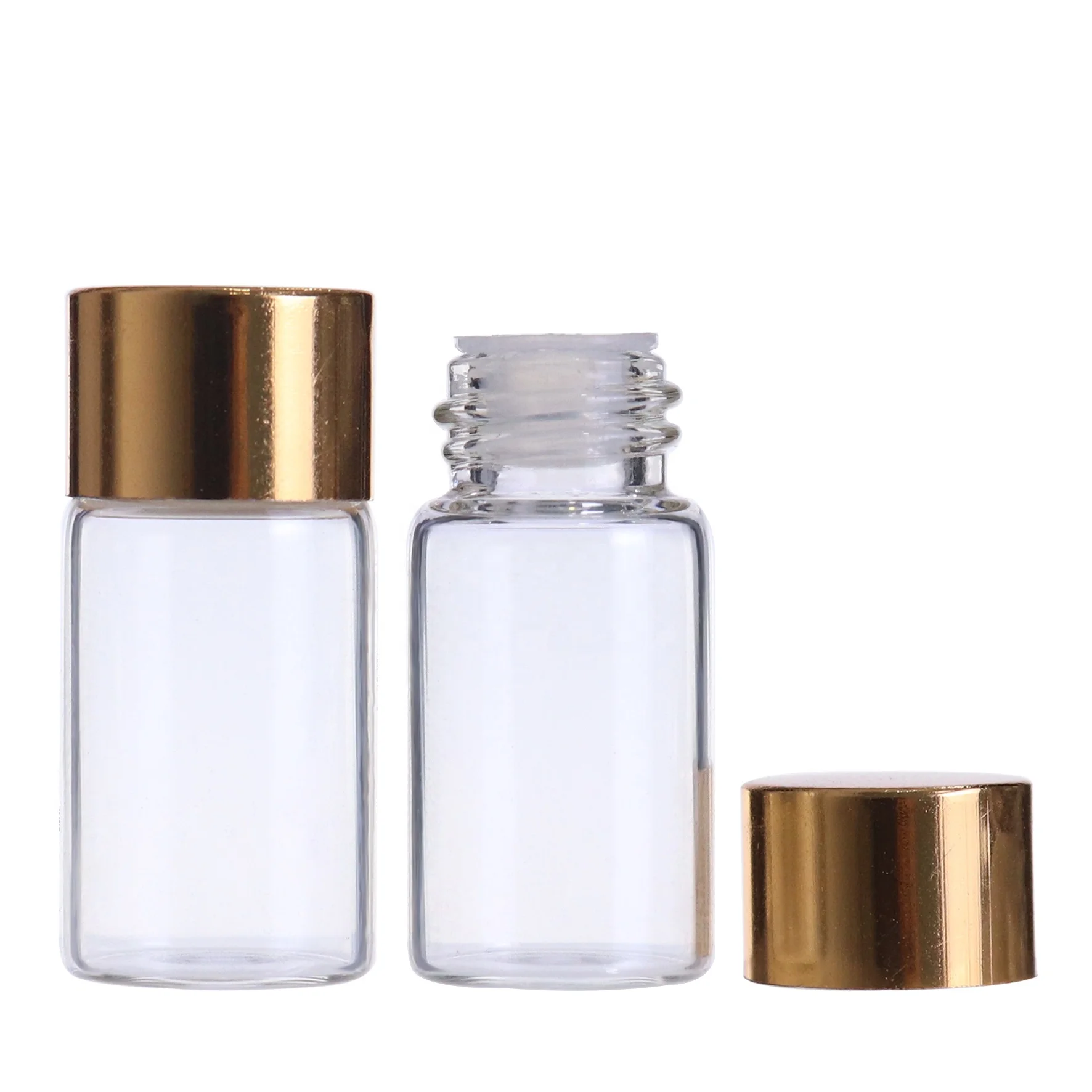 1ml 2ml 3ml 5ml  clear amber small sample glass perfume vial with screw top