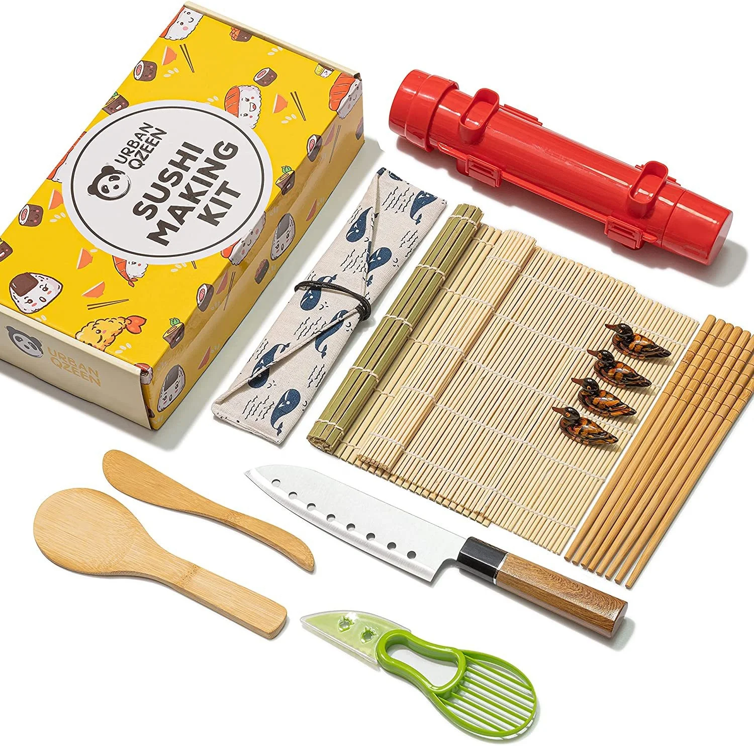 Amazon Hot Sale High Quality Unique Bamboo Sushi Making Kit DIY Seaweed Rice Roll Tool Sushi Maker Mold Set