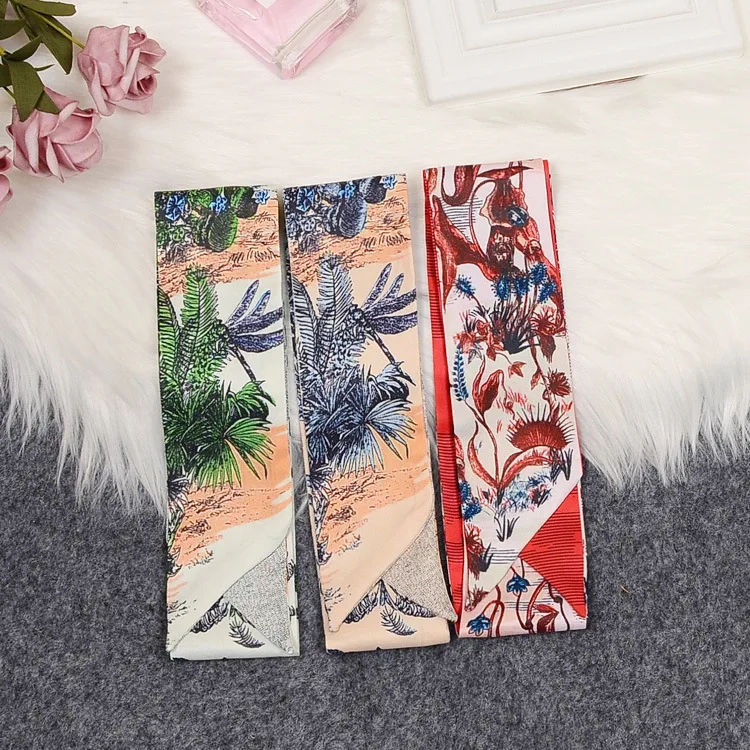 Luxury Women Sharp-angled Scarf Coconut Palm Prints Long Handkerchief Bag Wraps Scarves Shawl