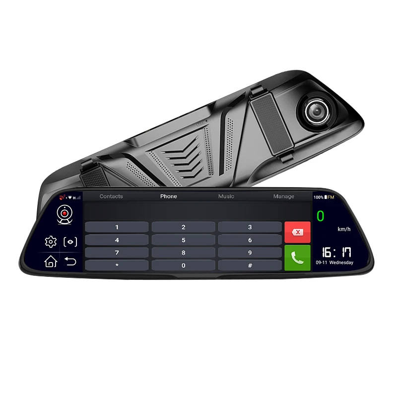 Двойной 1080P 7 в потоковом медиа зеркало заднего вида Smart Dashcam ADAS Автомобильная черная коробка радио с камерой WIFI