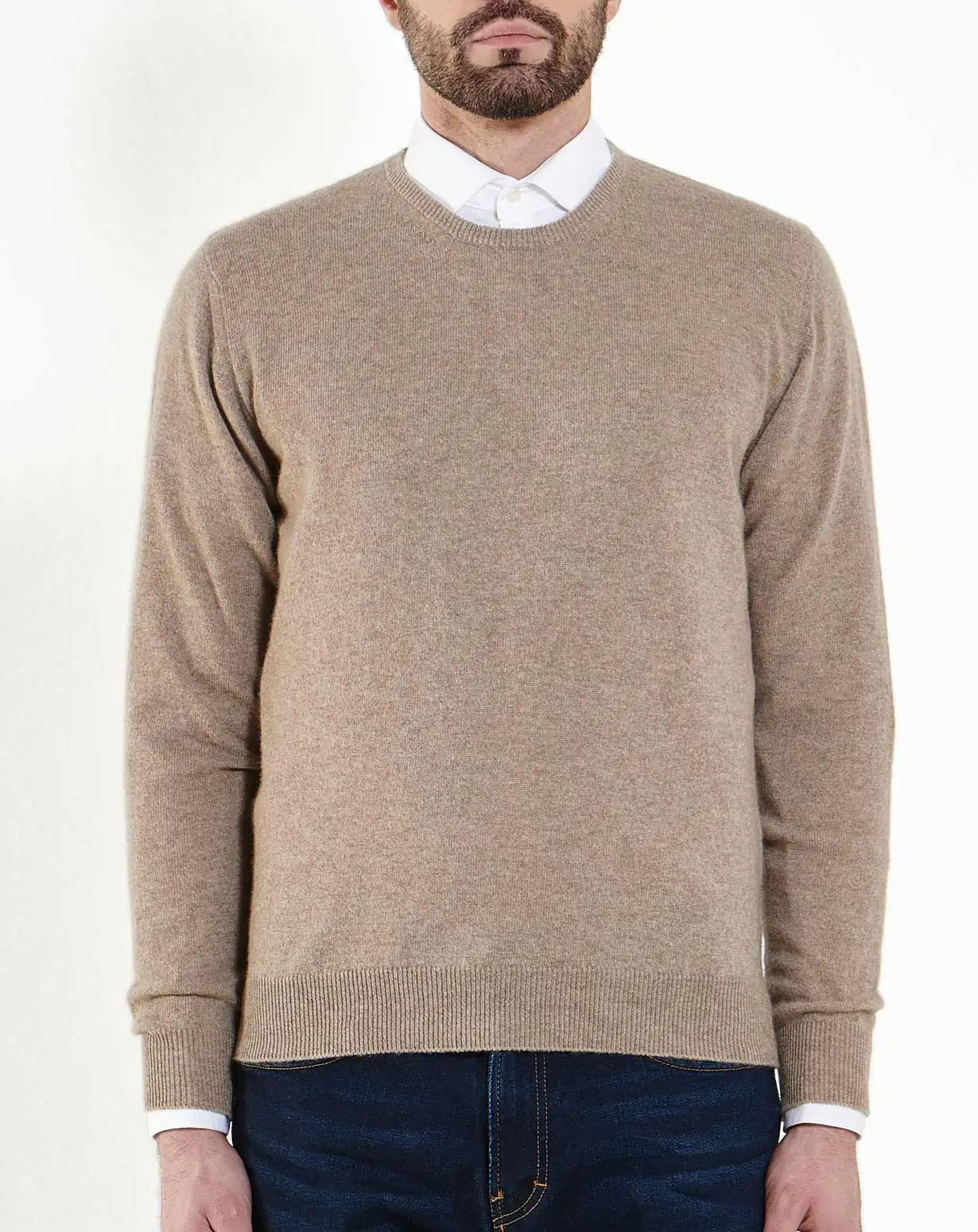 Мужской кашемировый шерстяной свитер с круглым вырезом
