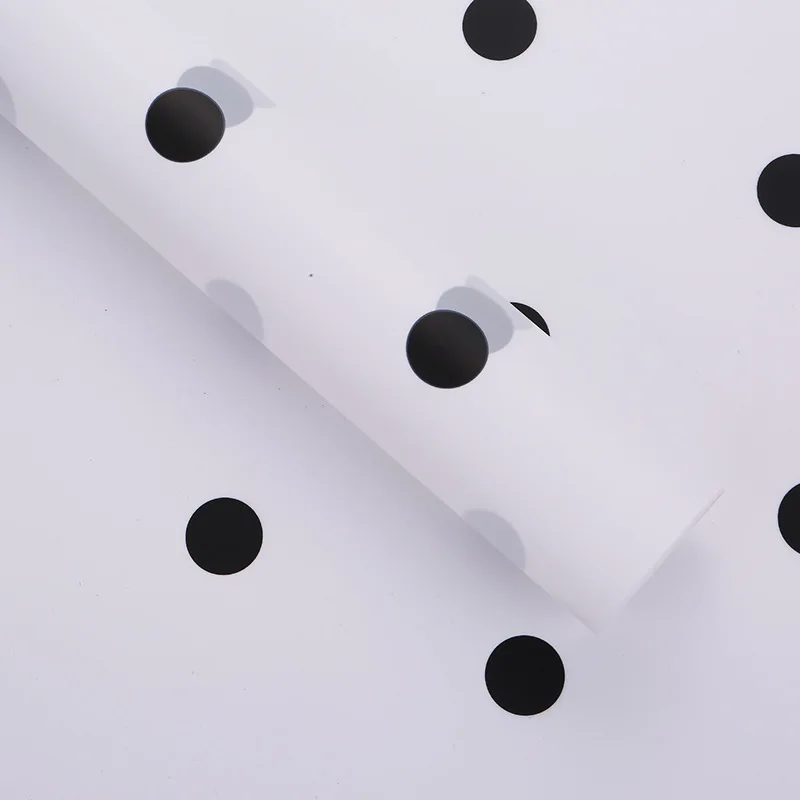 Fashion Caramel Film Point Dot Wrapping Flower Rose Bouquet Packing Material Florist Ready to Ship Waterproof Paper