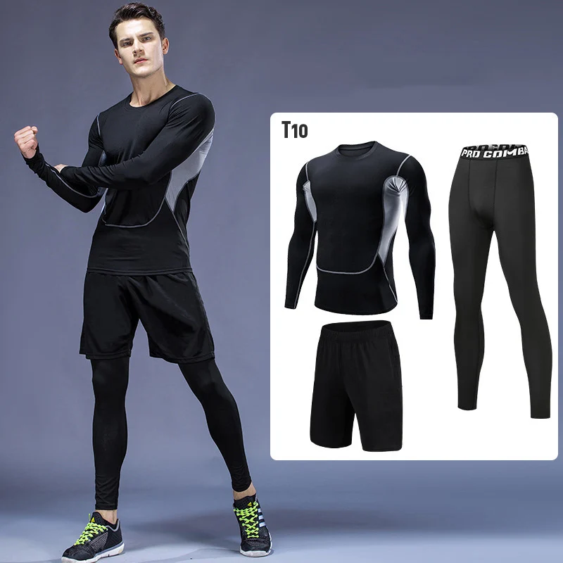 Custom 2023 running suit Gym Wear Men 3 Piece Set Workout Clothing Gym Fitness Sets  tracksuit sportswear for mens