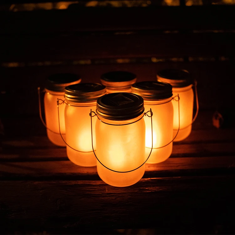Outdoor Solar Mason Jar Solar Lights,Waterproof Mason Jar Solar Lights Bottle Solar Glass  Led Light Solar Garden Lights