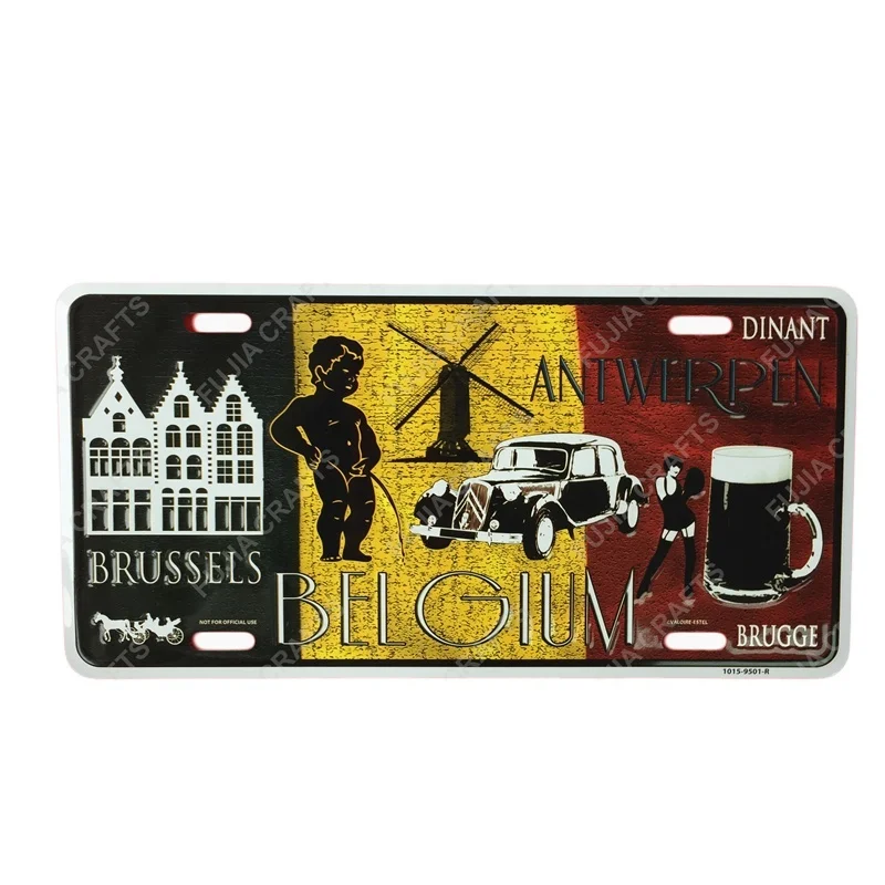 Декор из Гваделупы, металлический алюминиевый тисненый номерной знак, металлический номерной знак