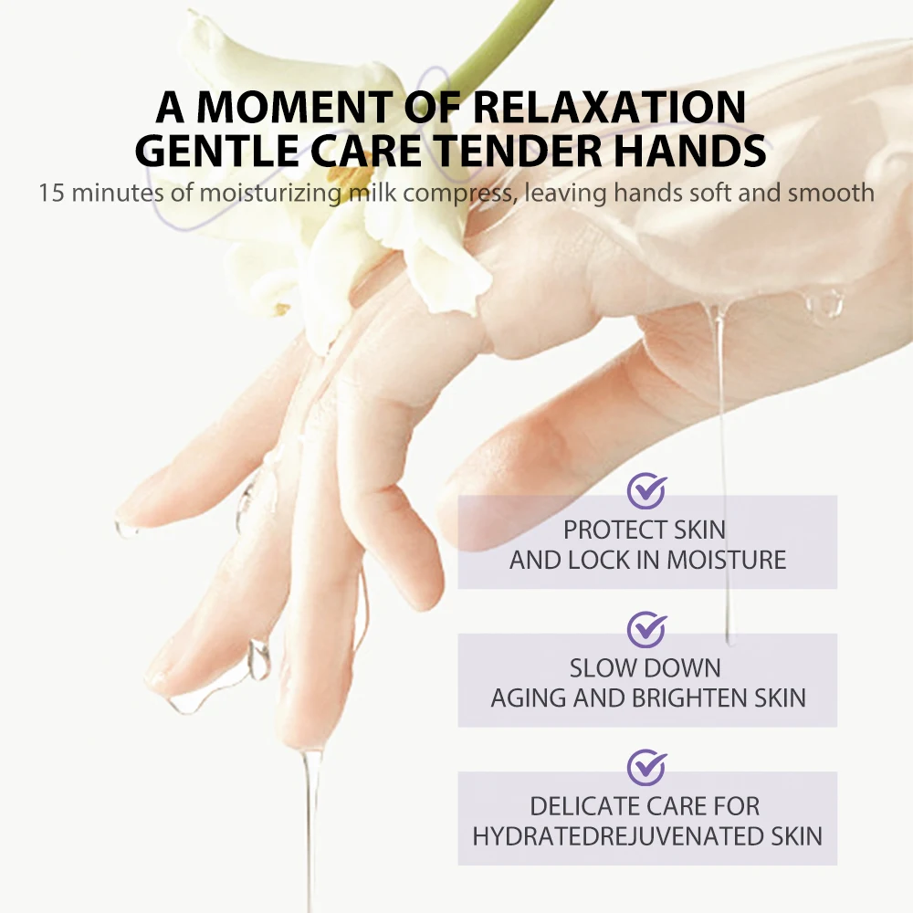 Private Label OEM Lavender Moisturizing Hand Sheet Mask Hand Care Softening Smoothing Nourishing 40g MOOYAM Lavender Hand Mask