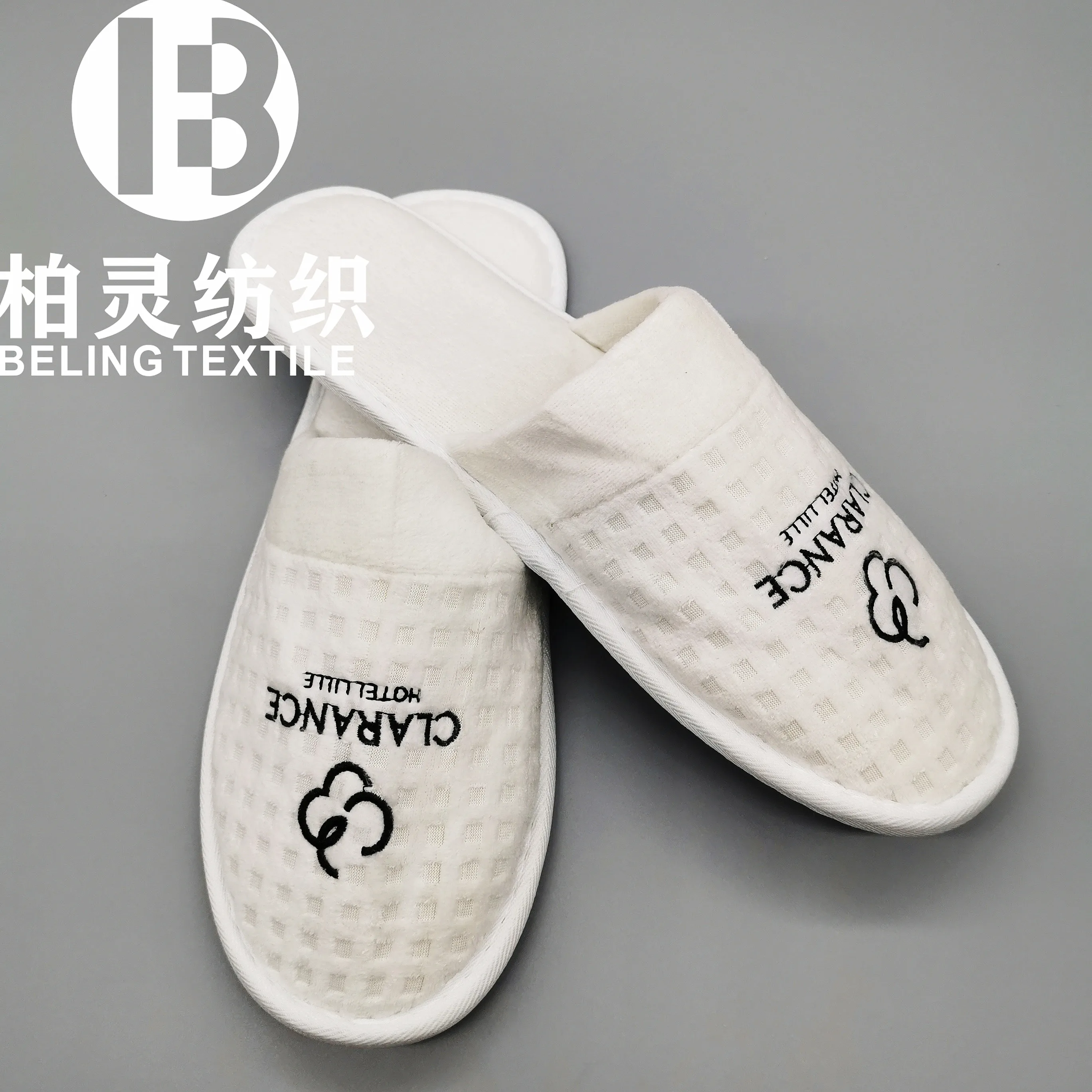 Plastic Dot anti-slip slippers Small check Waffle Disposable Hotel  Slippers Custom Logo Slippers