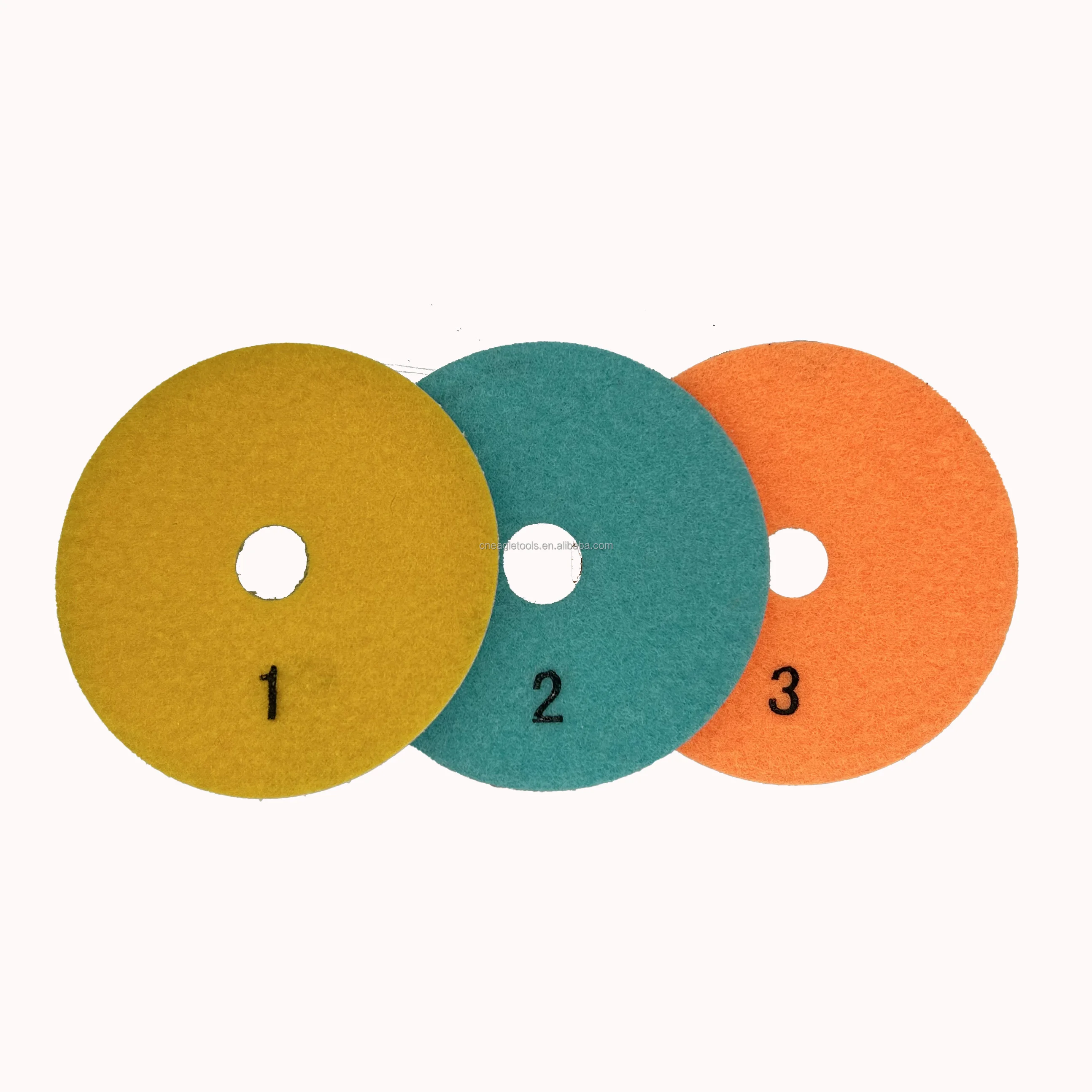 Marble granite quartz Stone tools wet 100mm 3 step Polishing pads 4 Inch  three Steps Diamond water Polishing Pads