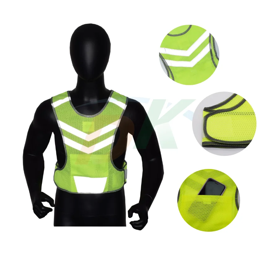 DEKE Riding safety green lightweight cloth Outdoor visibility sports reflective vest
