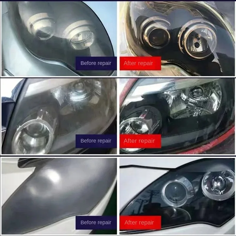 Car Headlight Restoration Polishing Kits Headlamp Scratch Remover Repair Cleaning Paste Remove Oxidation Headlight Polish Liquid