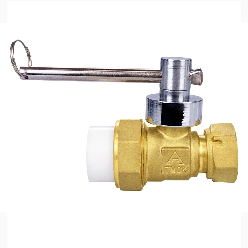 TMOK High Quality Independent Design Brass PPR Lockable Ball Valve For Water Meter